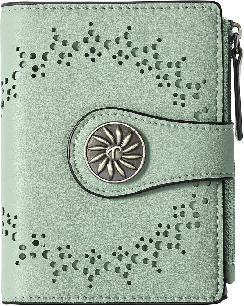 Tipmile Small Wallet for Women Bifold RFID Blocking Card Holder Leather Wallets with Zipper Coin Pocket - Image 1